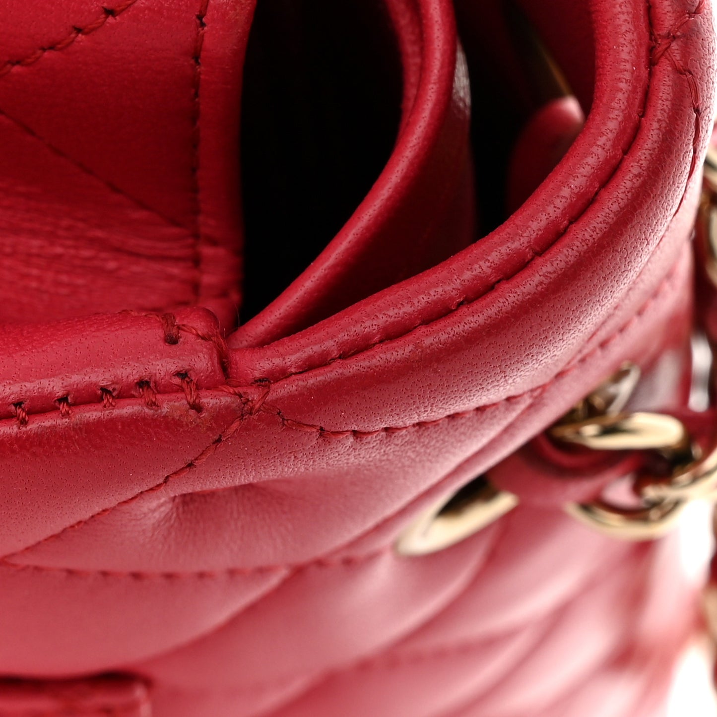 Lambskin Quilted Medium Double Flap Dark Pink