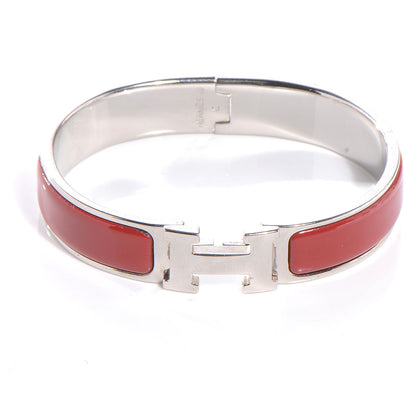 Hermes Narrow Enamel Clic Clac H Bracelet PM Red 1 of 4