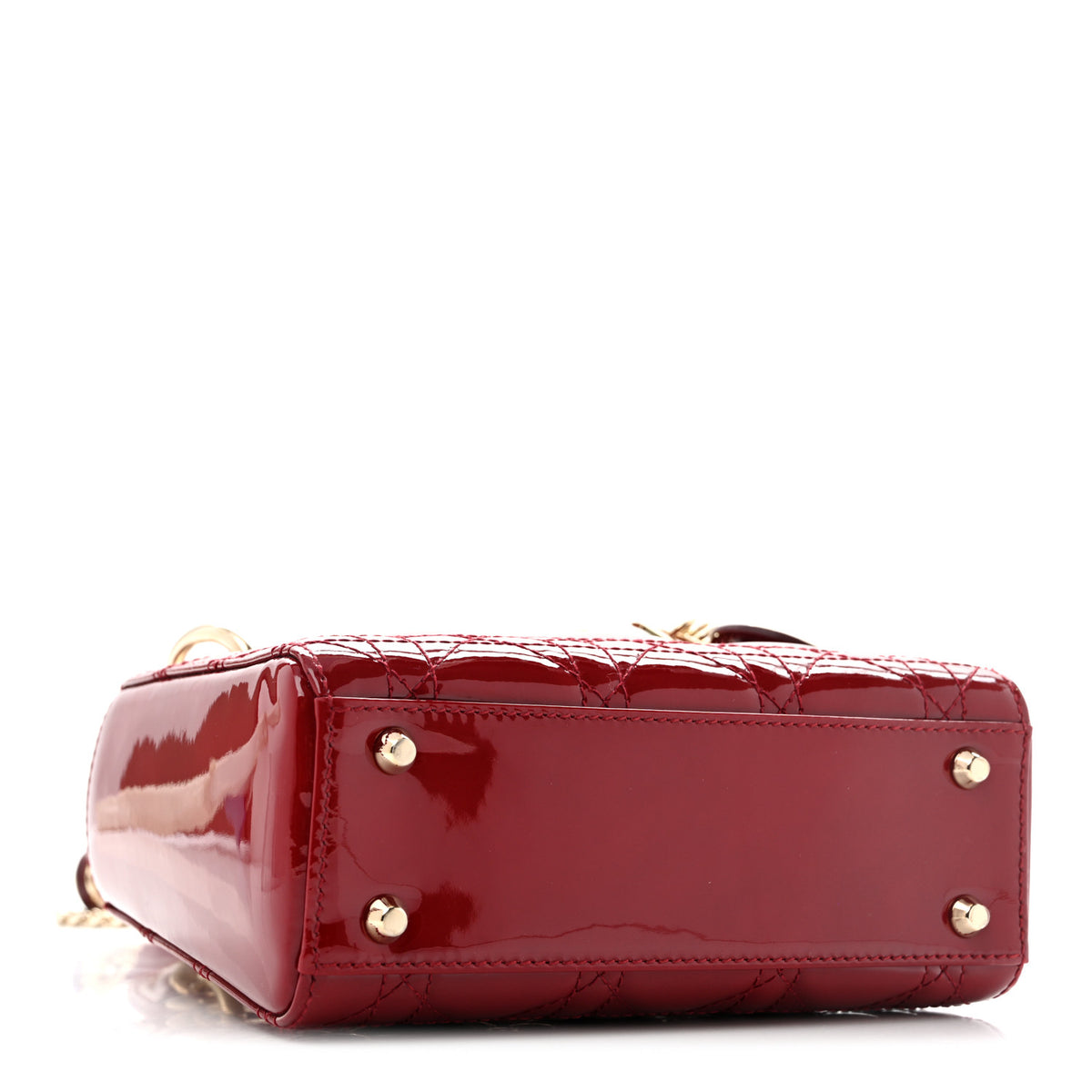 Patent Cannage Mini Lady Dior Red