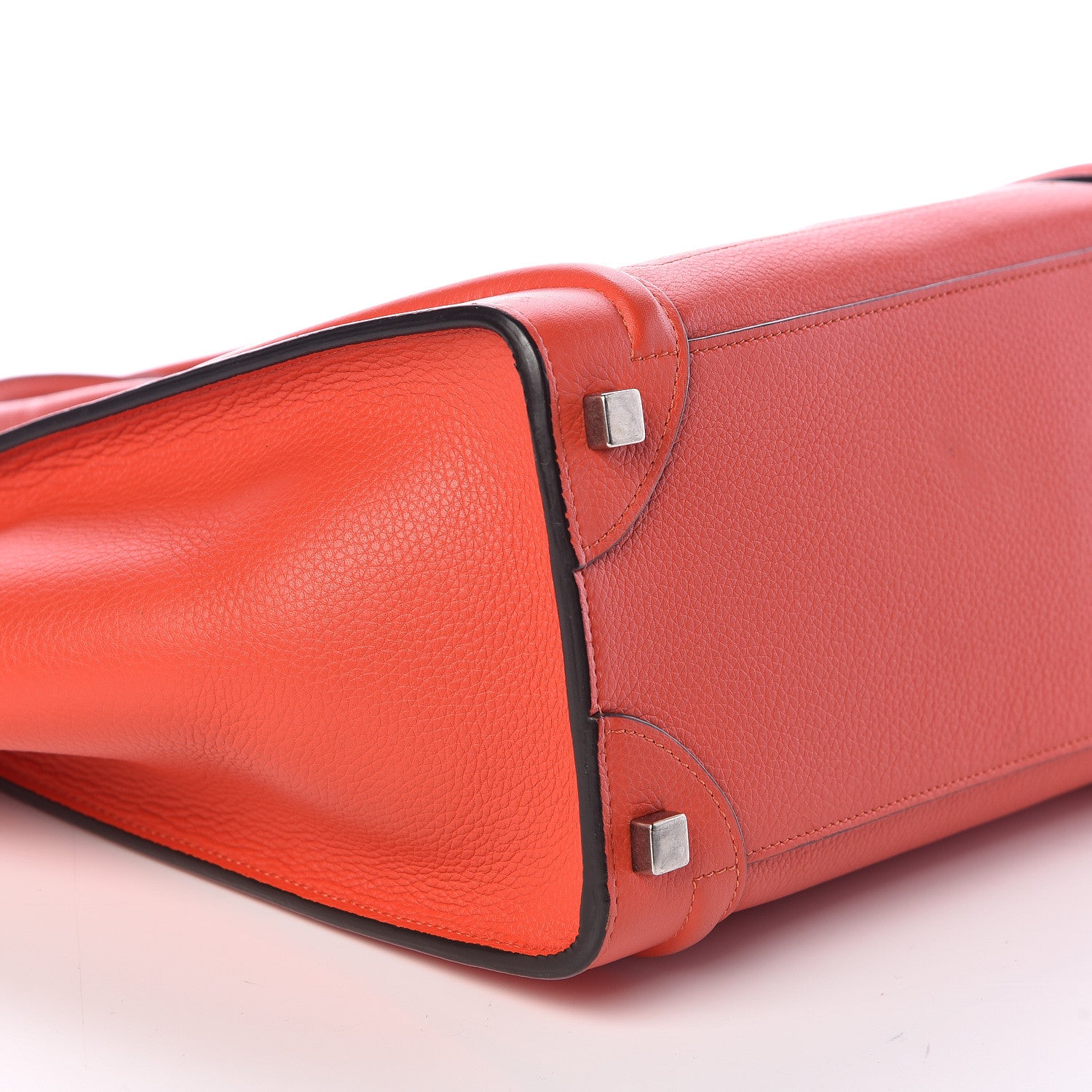 Celine Drummed Calfskin Micro Luggage Vermillion 10 of 11