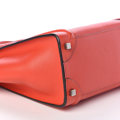 Celine Drummed Calfskin Micro Luggage Vermillion 10 of 11