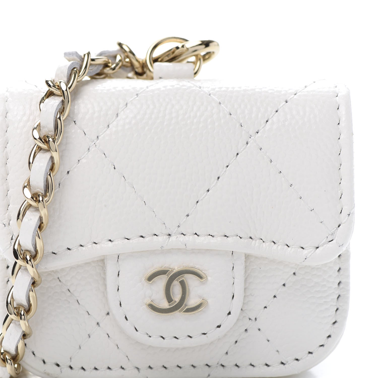 Chanel Caviar Quilted Airpods Pro Case White 11 of 12