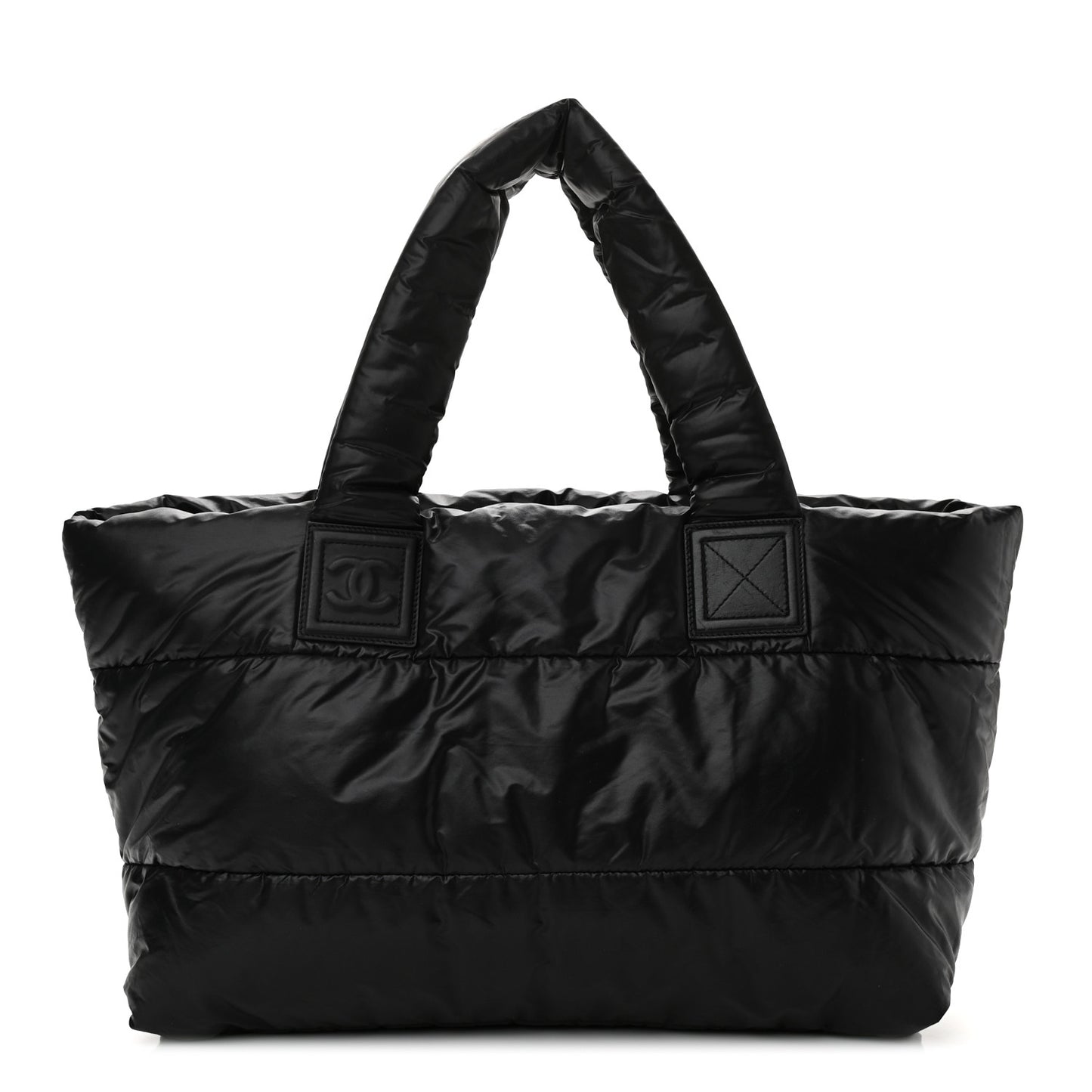 Nylon Quilted Coco Cocoon Reversible Tote Black