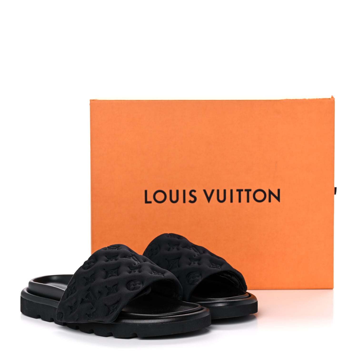 Louis Vuitton Technical Fabric Embossed Monogram Pool Pillow Comfort Mule 40 Black 9 of 9
