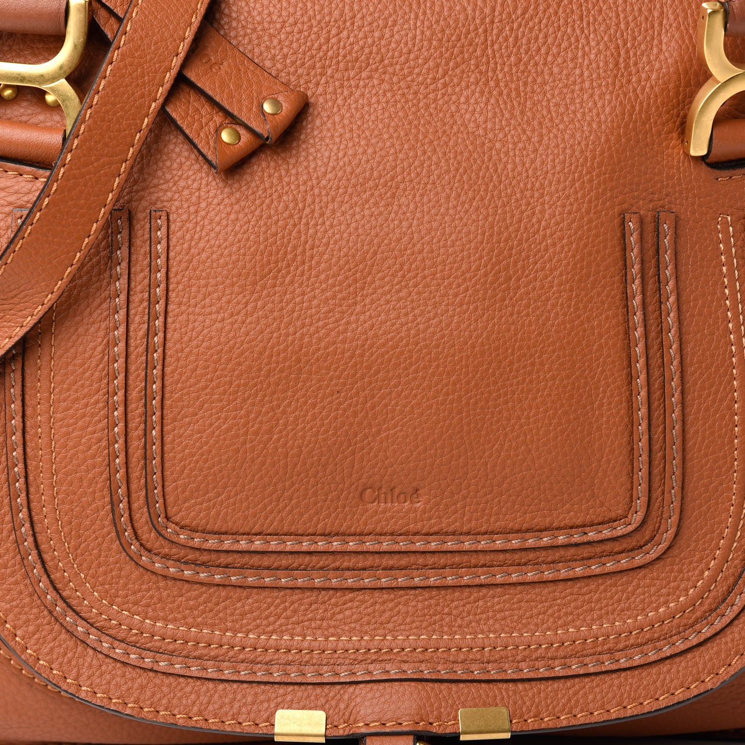 Chloe Calfskin Medium Marcie Satchel Tan 10 of 10