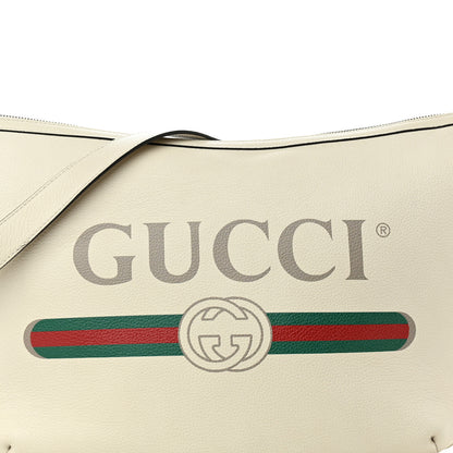 Gucci Grained Calfskin Logo Half Moon Hobo White 8 of 13