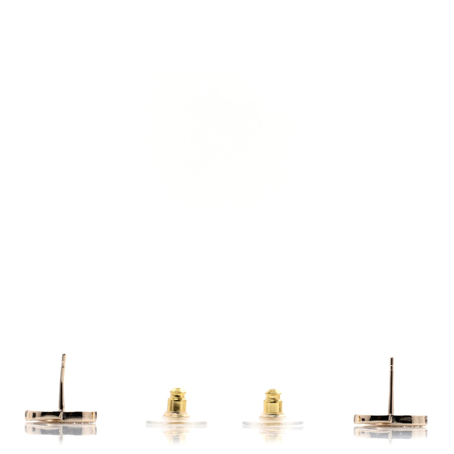 Metal Crystal CC Earrings Gold