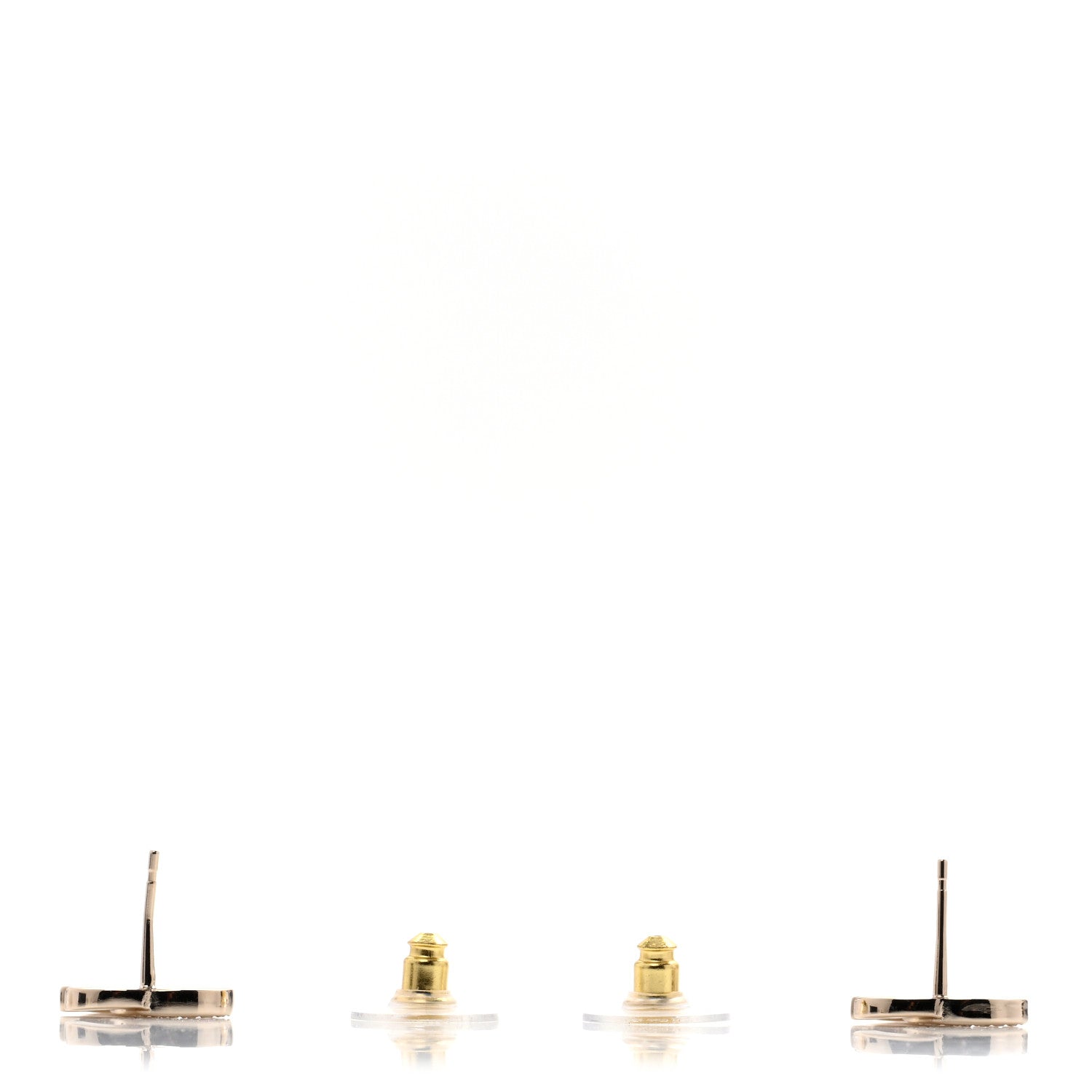 Chanel Metal Crystal CC Earrings Gold 3 of 5