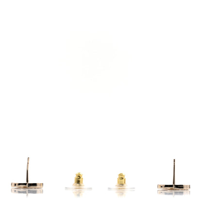 Chanel Metal Crystal CC Earrings Gold 3 of 5