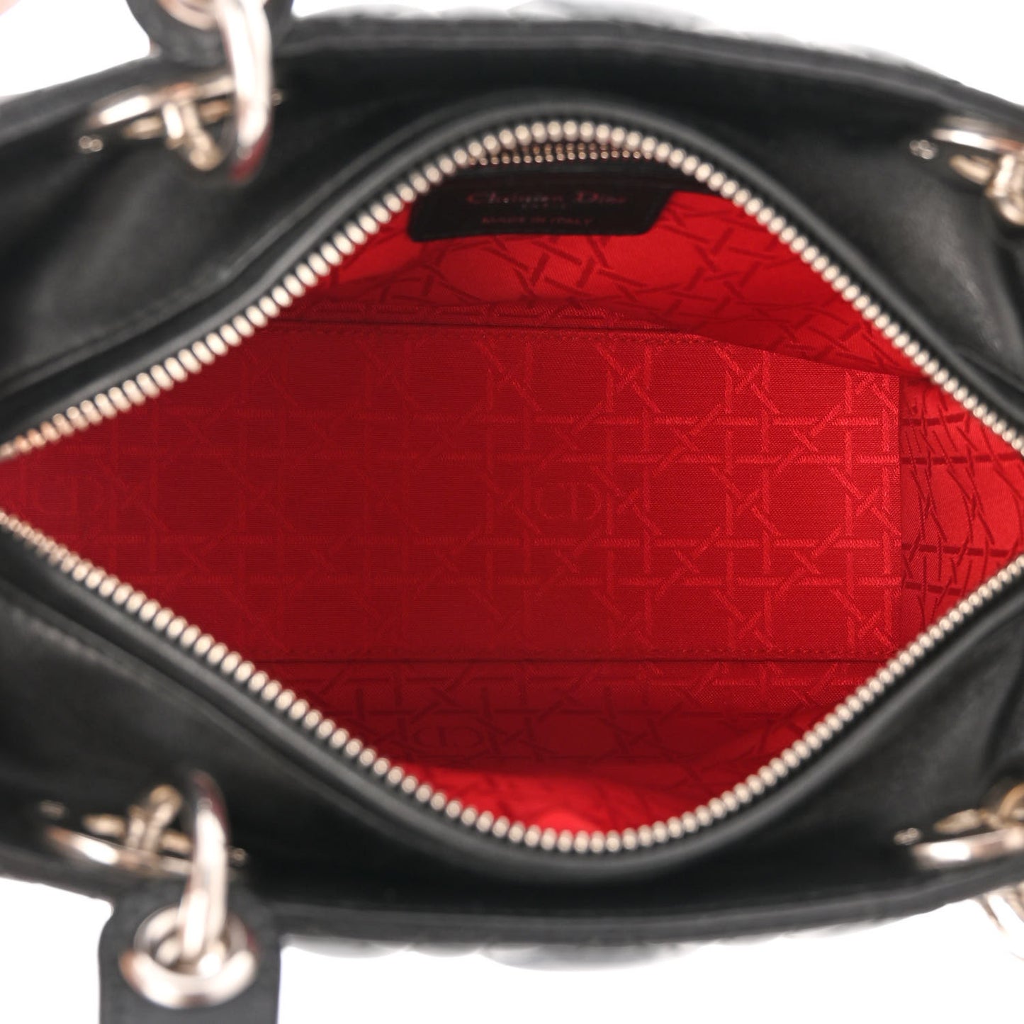 Lambskin Cannage Medium Lady Dior Black