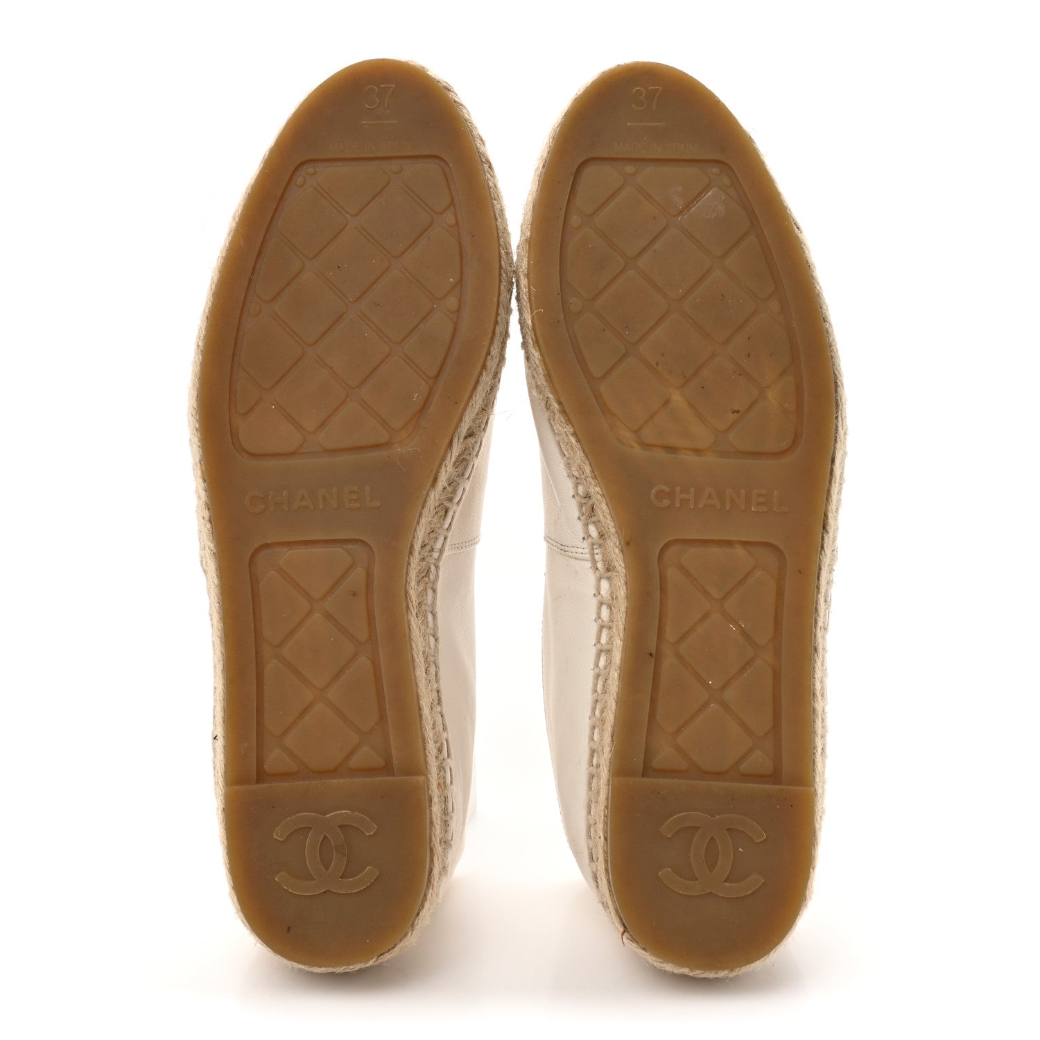 Chanel Lambskin CC Espadrilles 37 White Black 6 of 14