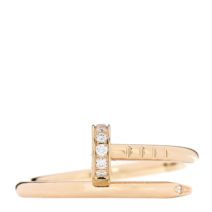 Cartier 18K Yellow Gold Diamond Small Juste Un Clou Ring 50 5.25 1 of 5