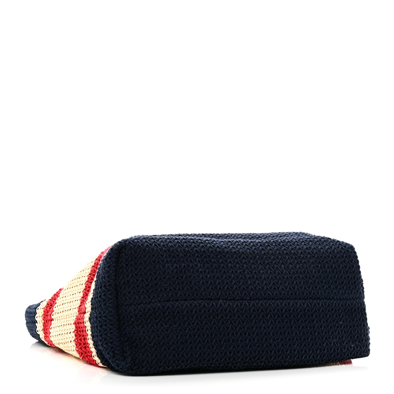 Miu Miu Raffia Crochet Stripe Tote Natural Blue 1724986 – FASHIONPHILE