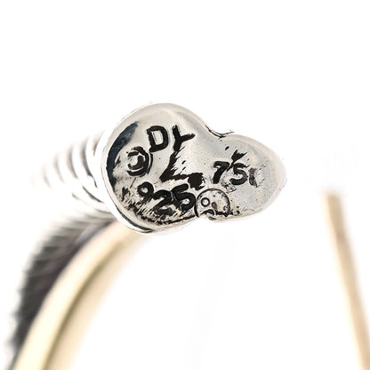 David Yurman Sterling Silver 18K Yellow Gold 48mm Large Oval Crossover Cable Hoop Earrings 4 of 4