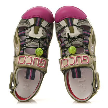 Gucci Mesh Fabric Tinsel Sport Sandals 36.5 Loess Sand Box Pink 2 of 10