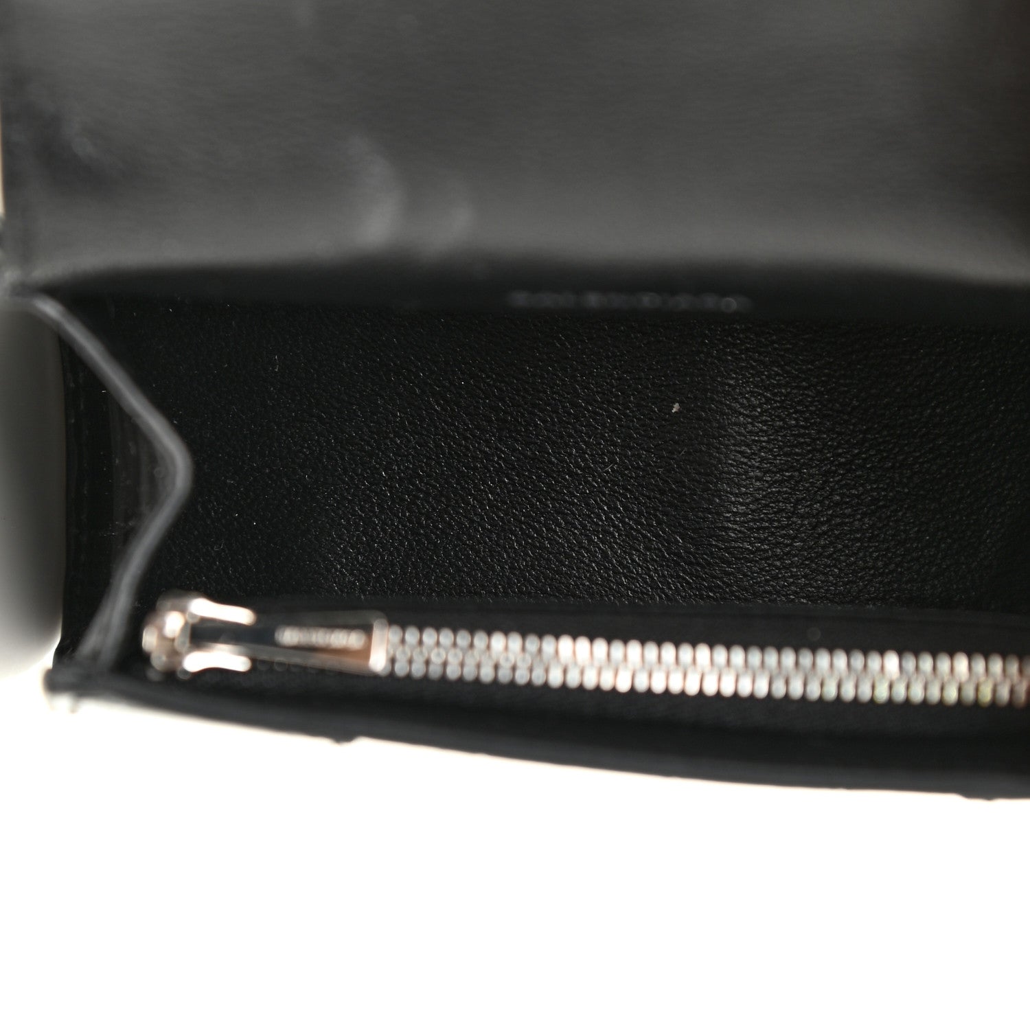 Balenciaga Shiny Calfskin Monochrome Crocodile Embossed Hourglass Chain Cardholder Black 5 of 12