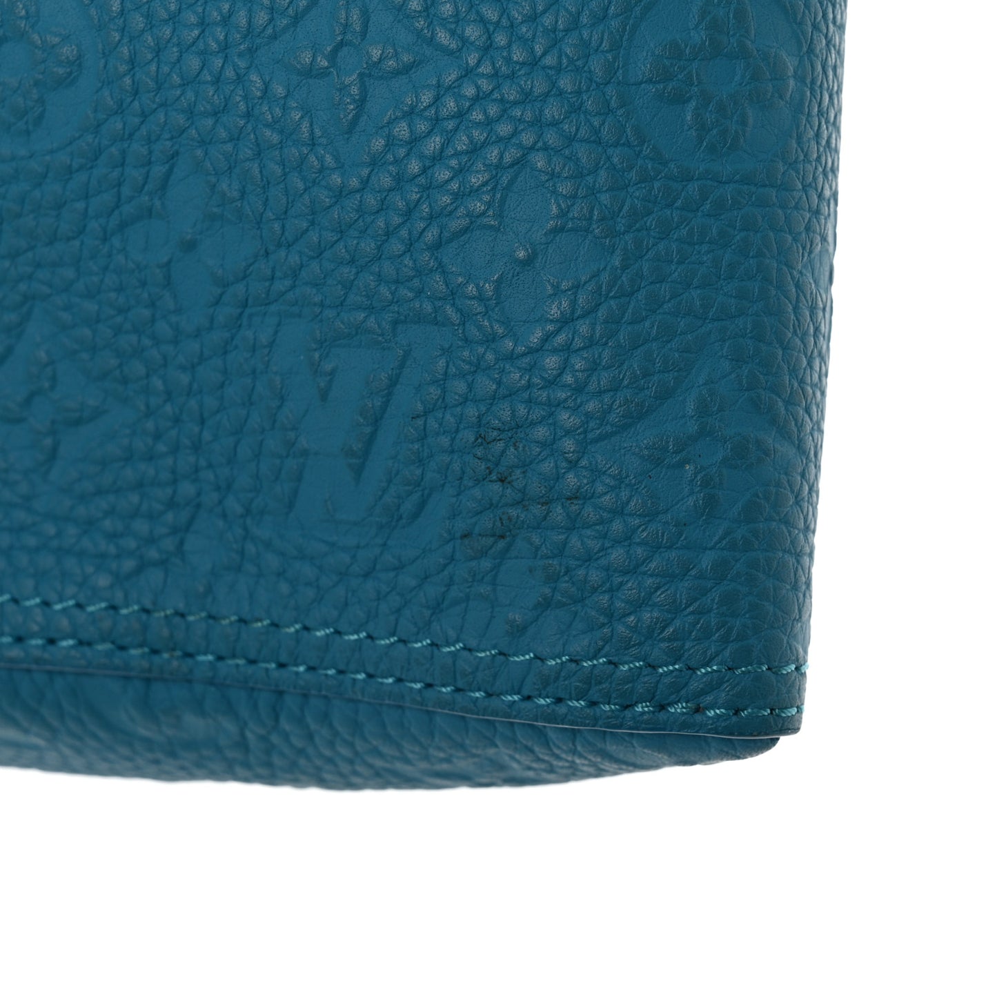 Taurillon Monogram Triangle Messenger Turquoise