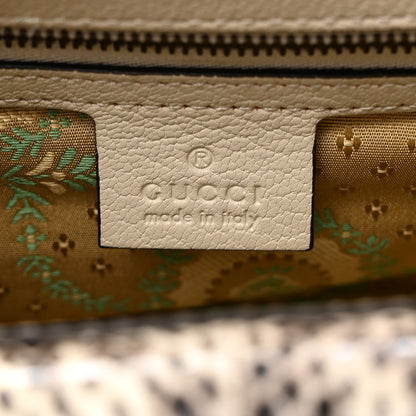 Gucci Calfskin Snakeskin Studded Small Ottilia Top Handle Bag White 7 of 11