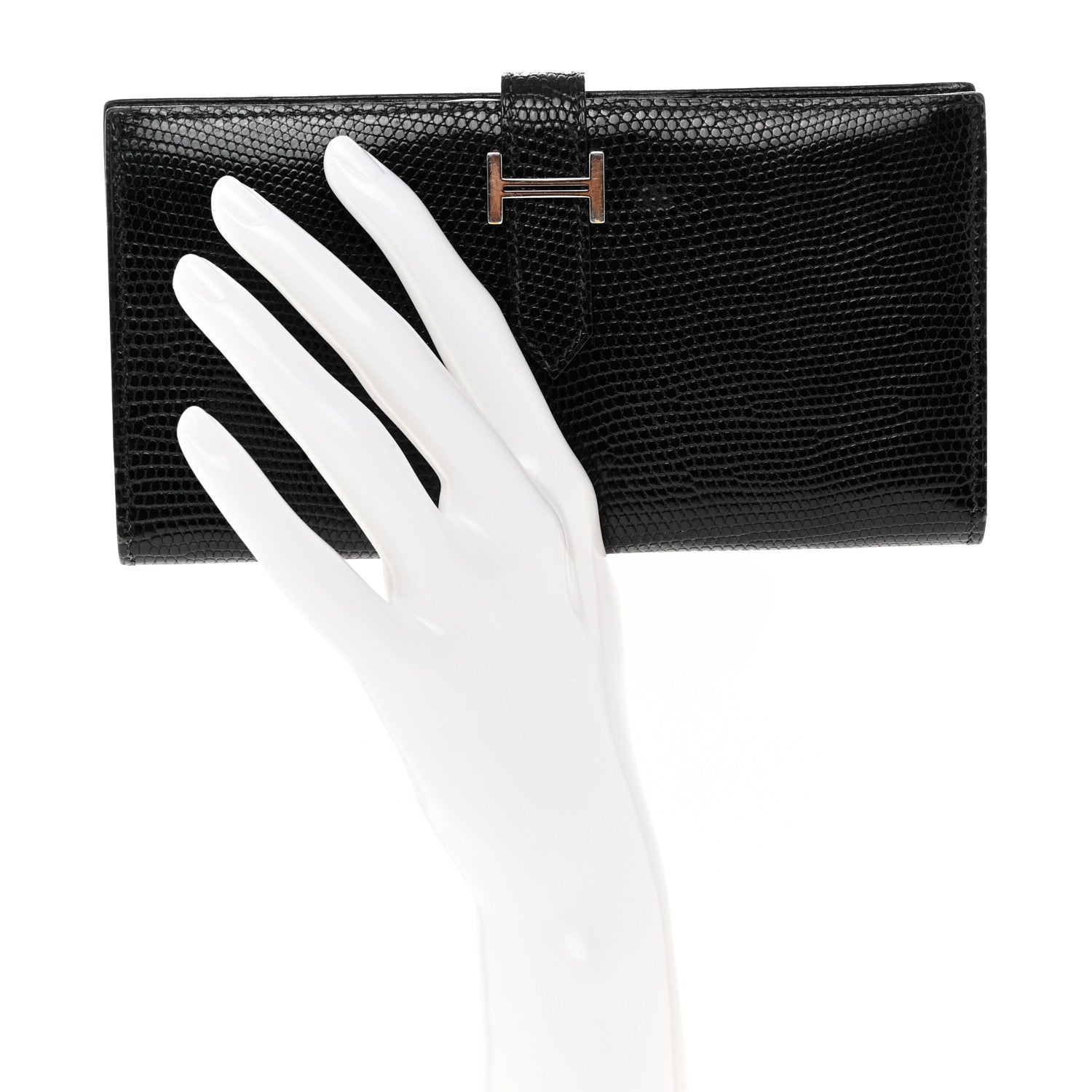 Hermes Niloticus Lizard Bearn Wallet Black 2 of 10