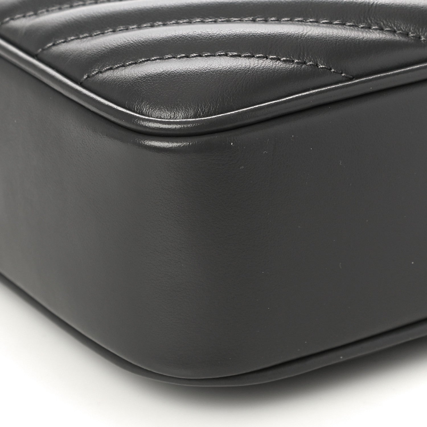 Saint Laurent Calfskin Matelasse Monogram Lou Camera Bag Grey Kaki 8 of 9