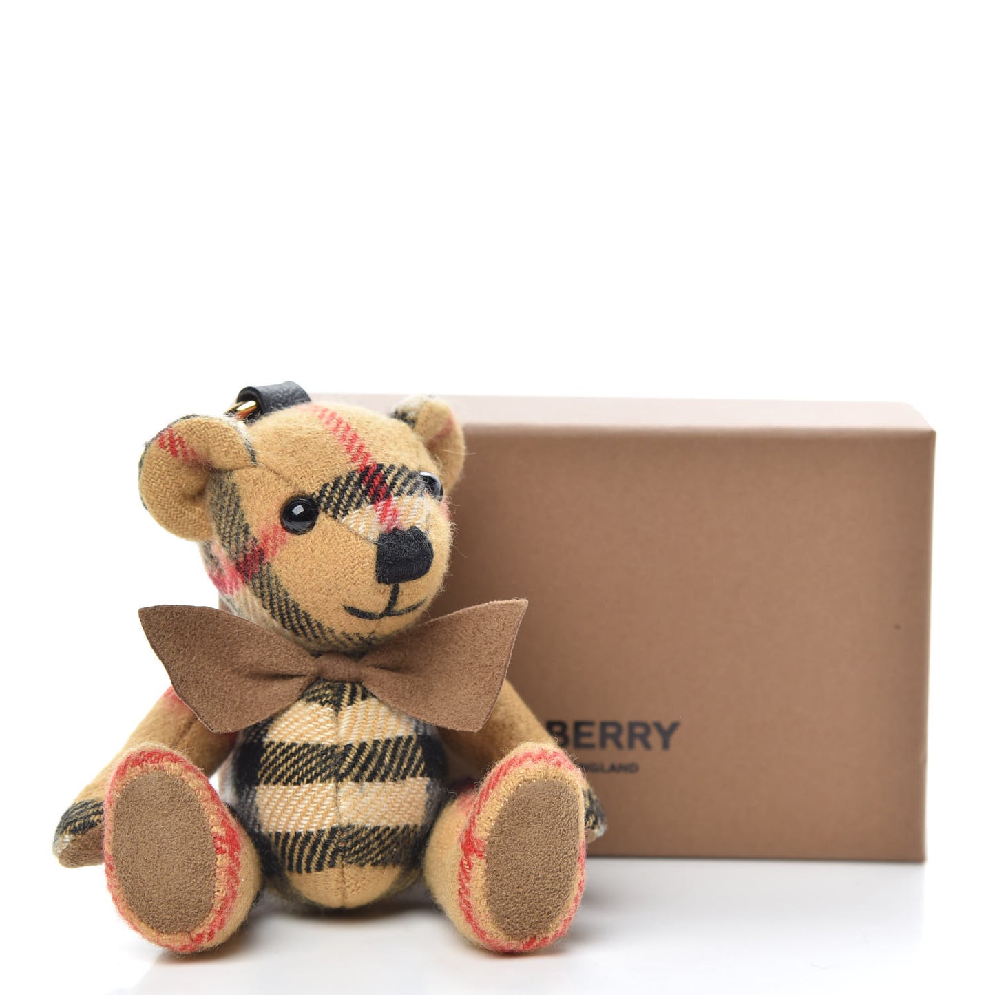 Cashmere Vintage Check Thomas Bear Bag Charm Antique Yellow