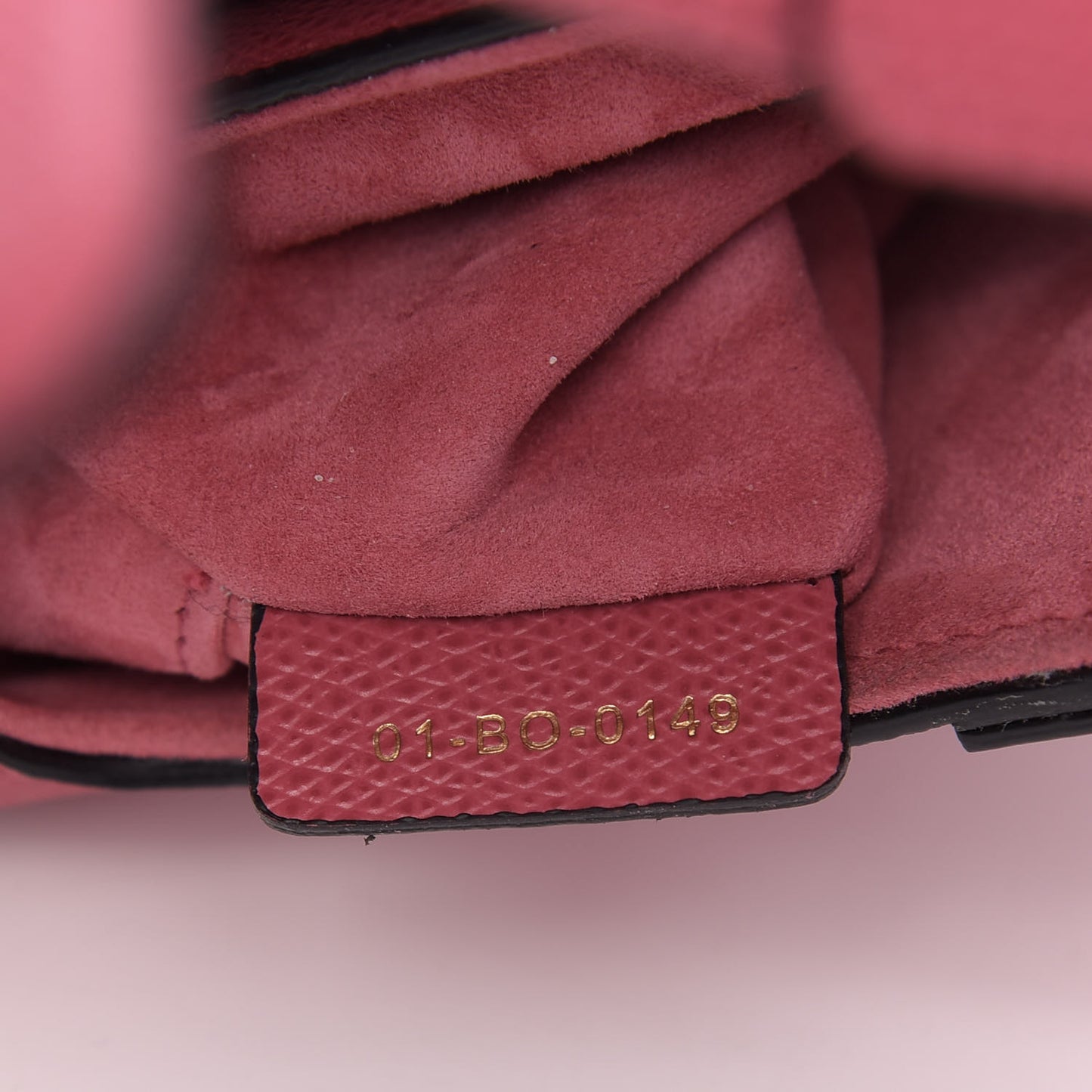 Grained Calfskin Mini Saddle Bag Pink