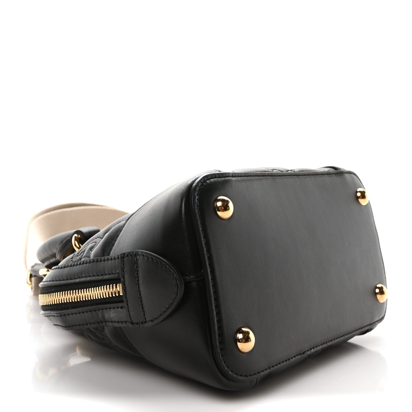Calfskin GG Matelasse Mini Top Handle Bag Black