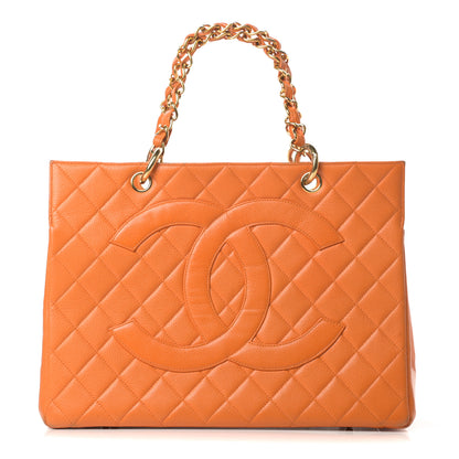 Chanel Caviar Quilted Grand Shopping Tote GST Orange 1 of 19