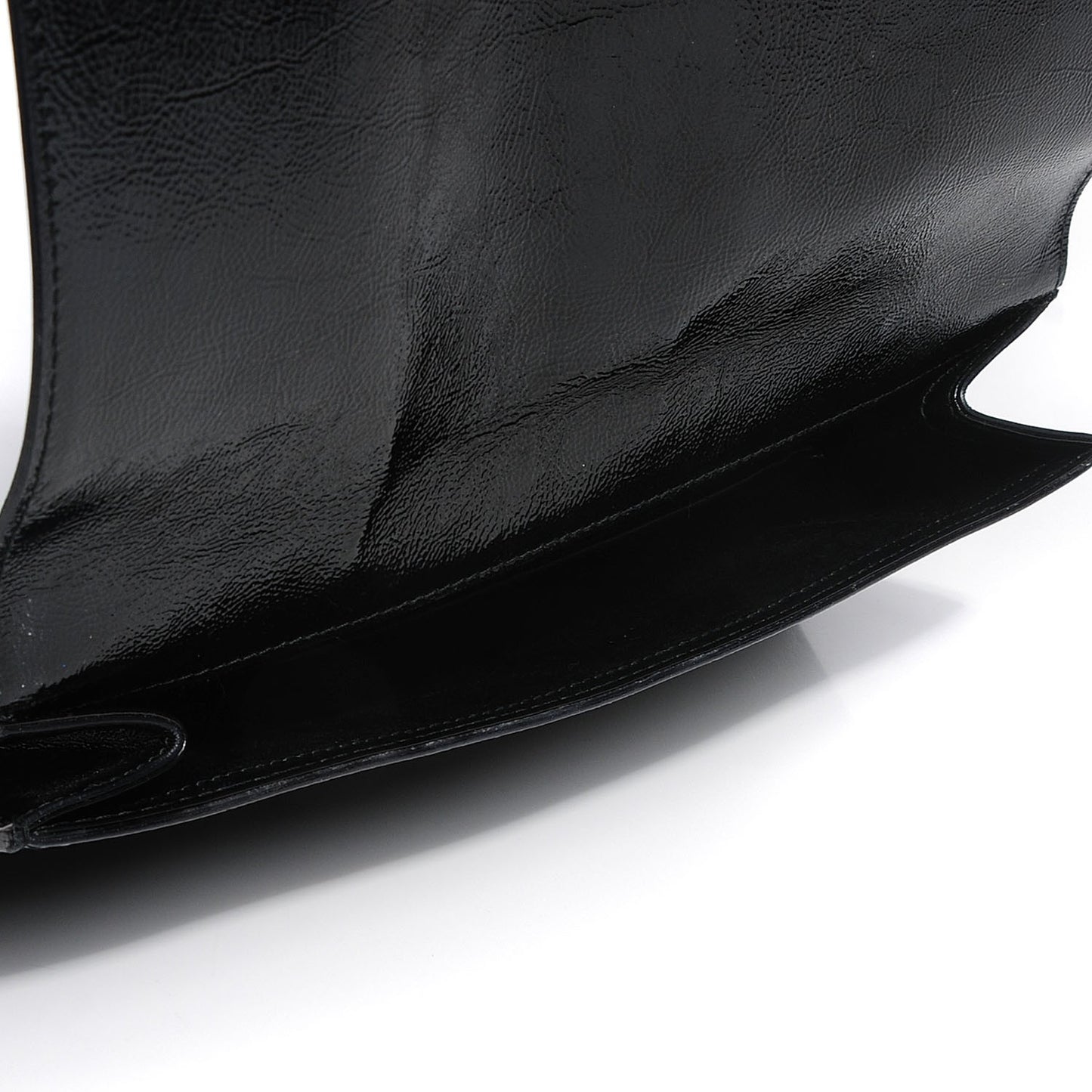 Textured Patent Monogram Large Belle De Jour Clutch Black