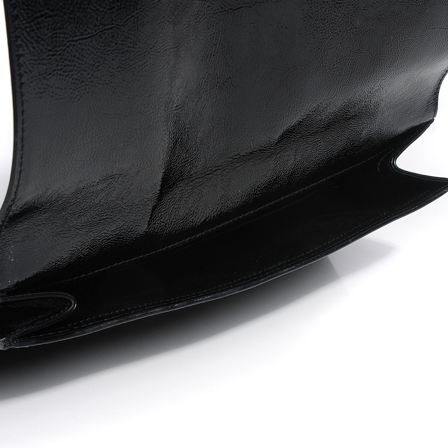 Saint Laurent Textured Patent Monogram Large Belle De Jour Clutch Black 5 of 7
