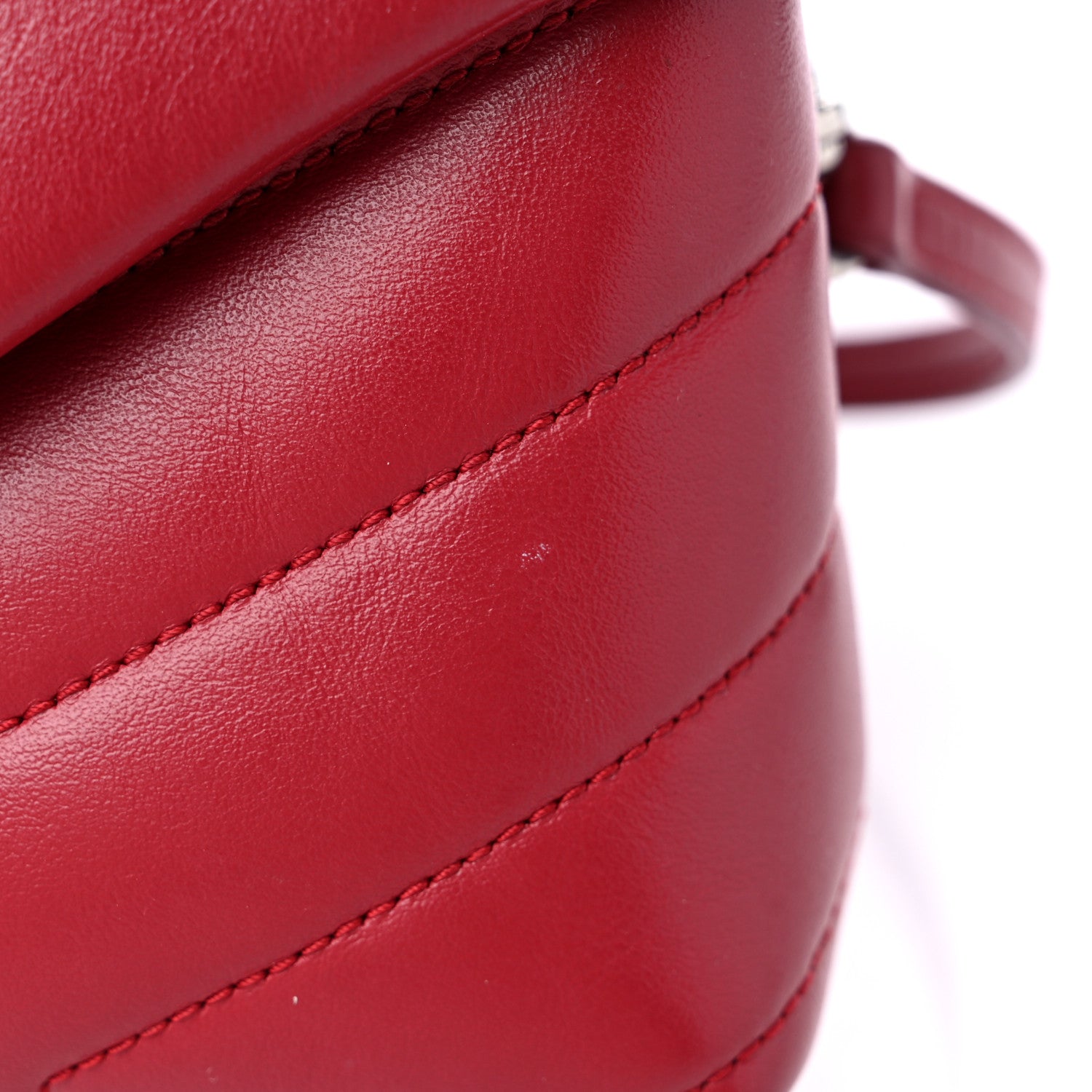 Saint Laurent Calfskin Y Quilted Monogram Toy Loulou Crossbody Bag Rouge 12 of 12