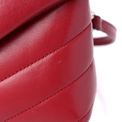 Saint Laurent Calfskin Y Quilted Monogram Toy Loulou Crossbody Bag Rouge 12 of 12