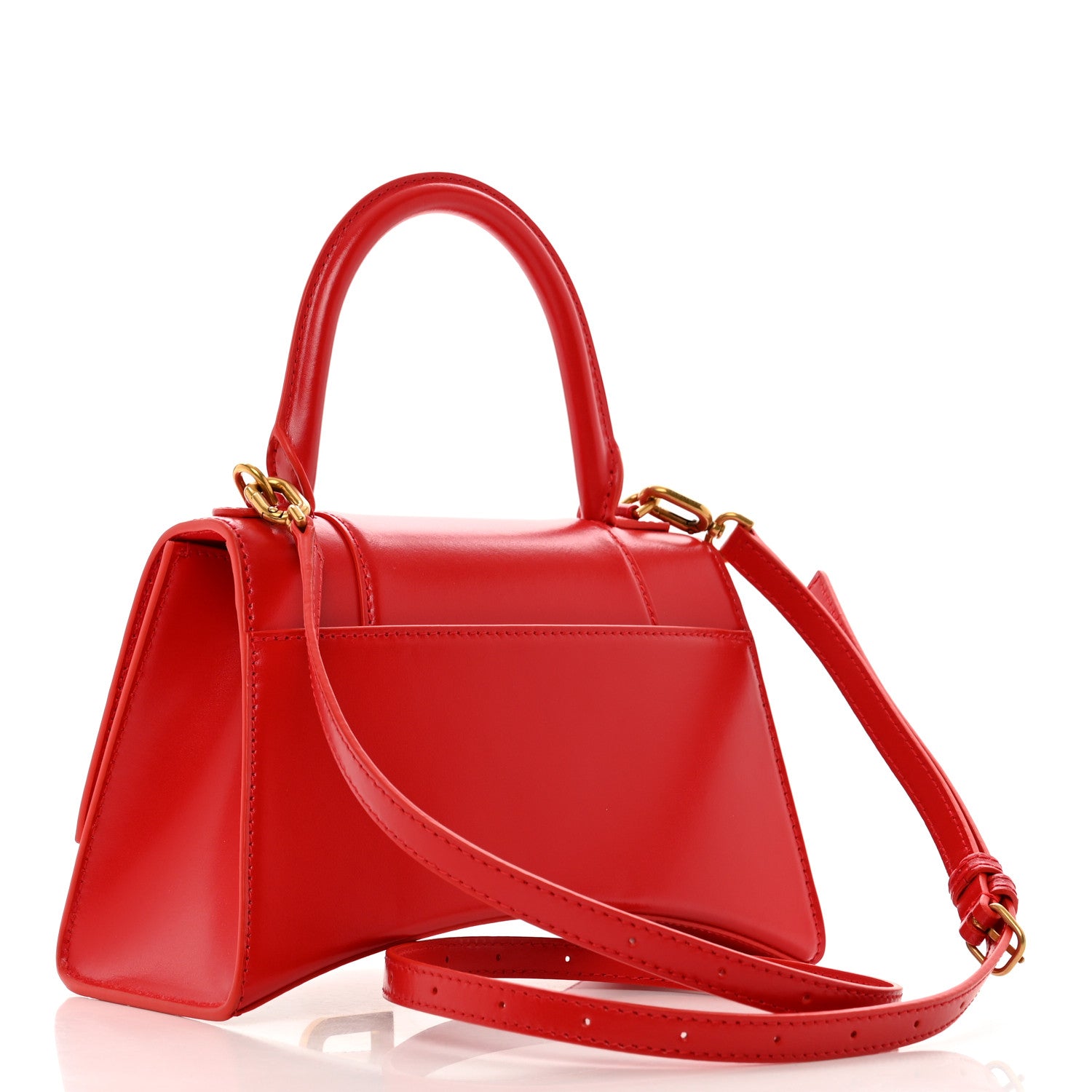 Balenciaga Shiny Box Calfskin Small Hourglass Top Handle Bag Bright Red 3 of 8