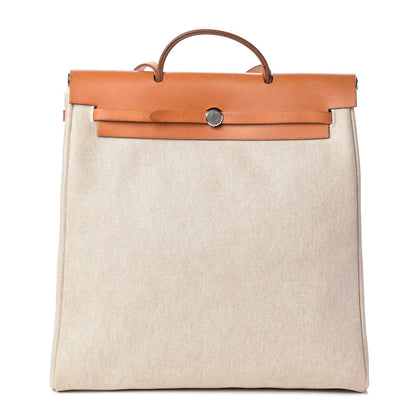 Hermes Toile Vache Calfskin Herbag 40 GM Natural 1 of 16