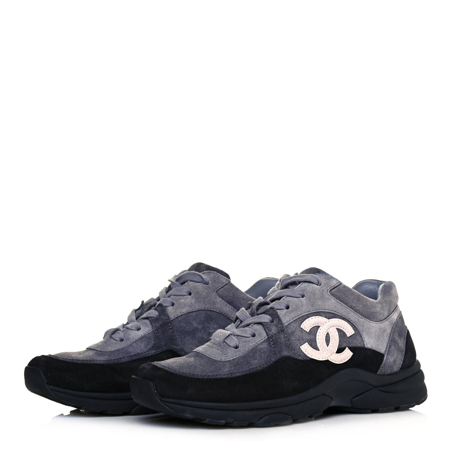Suede Calfskin CC Sneakers 37.5 Grey
