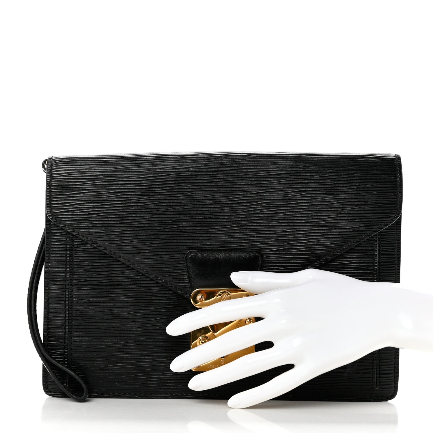 Louis Vuitton Epi Pochette Sellier Dragonne Clutch Black 2 of 9