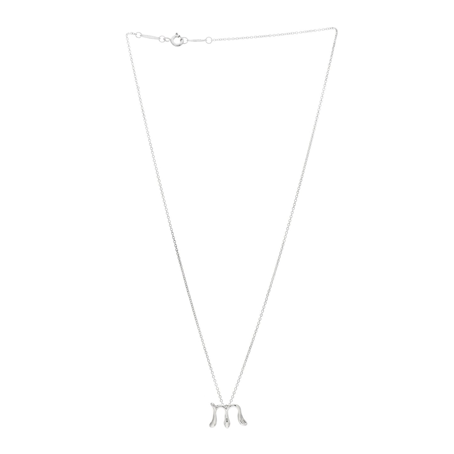 Sterling Silver Elsa Peretti Letter M Pendant Necklace