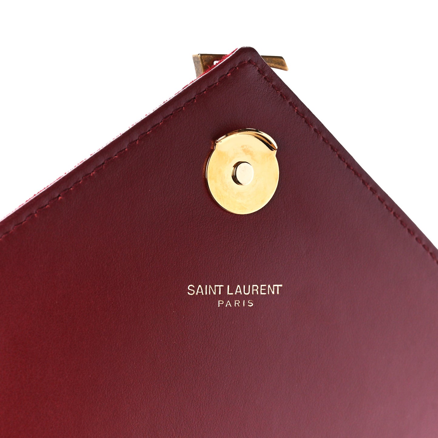 Calfskin Suede Matelasse Chevron Large Monogram College Bag Burgundy