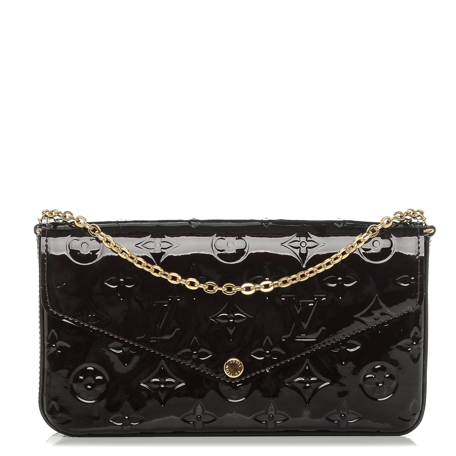 Louis Vuitton Vernis Pochette Felicie Chain Wallet Amarante 1 of 7