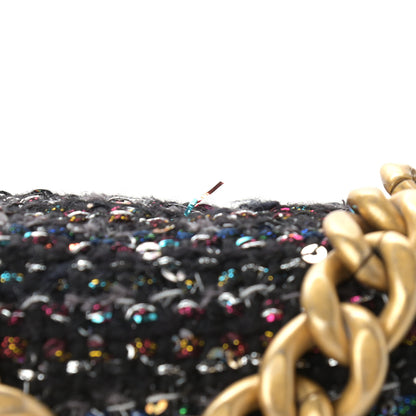 Chanel Tweed Sequin Quilted Medium Chanel 19 Flap Black Multicolor 11 of 12