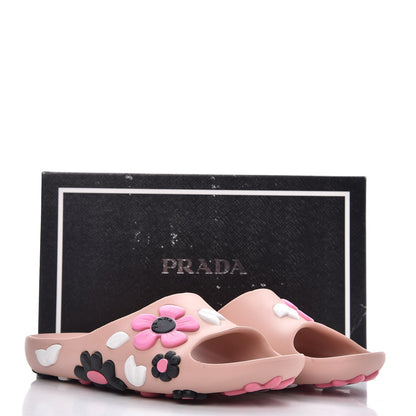 Prada Rubber Flower Slide Sandals 40 Orchidea Begonia 11 of 11