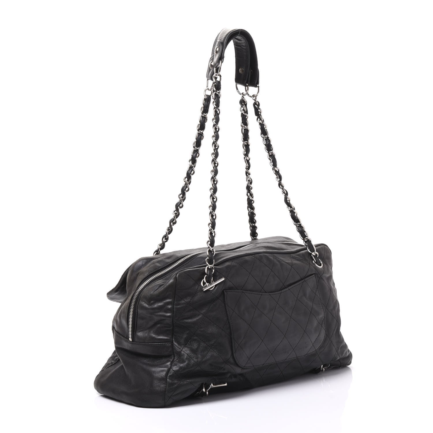 Chanel Lambskin Stitched Shoulder Bag Black 2 of 11