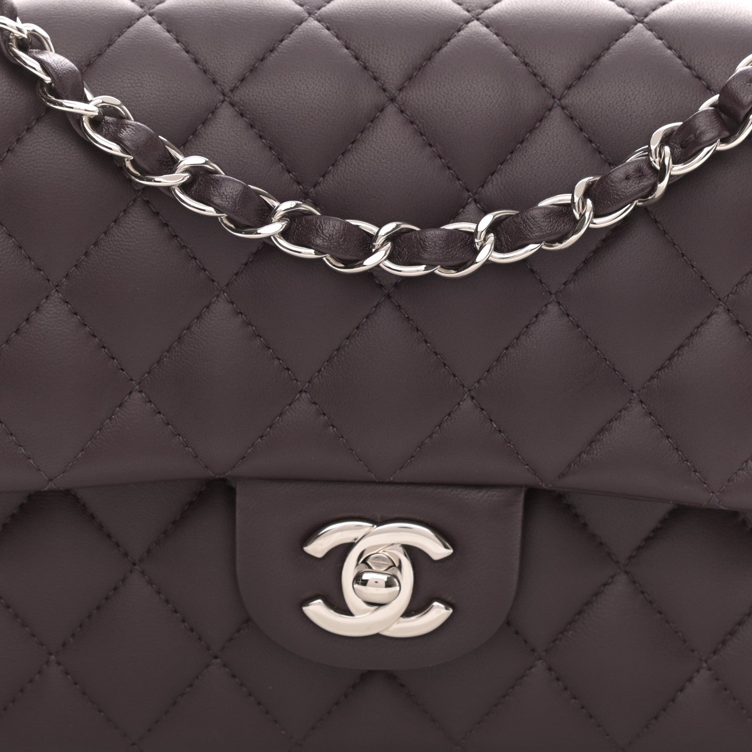 Chanel Lambskin Quilted Medium Double Flap Purple 4 of 10