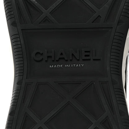 Chanel Suede Calfskin Nylon Grosgrain CC Sneakers 37.5 Grey 8 of 9