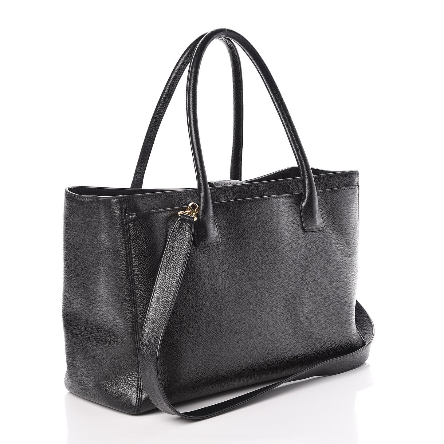 Calfskin Cerf Shopper Tote Black