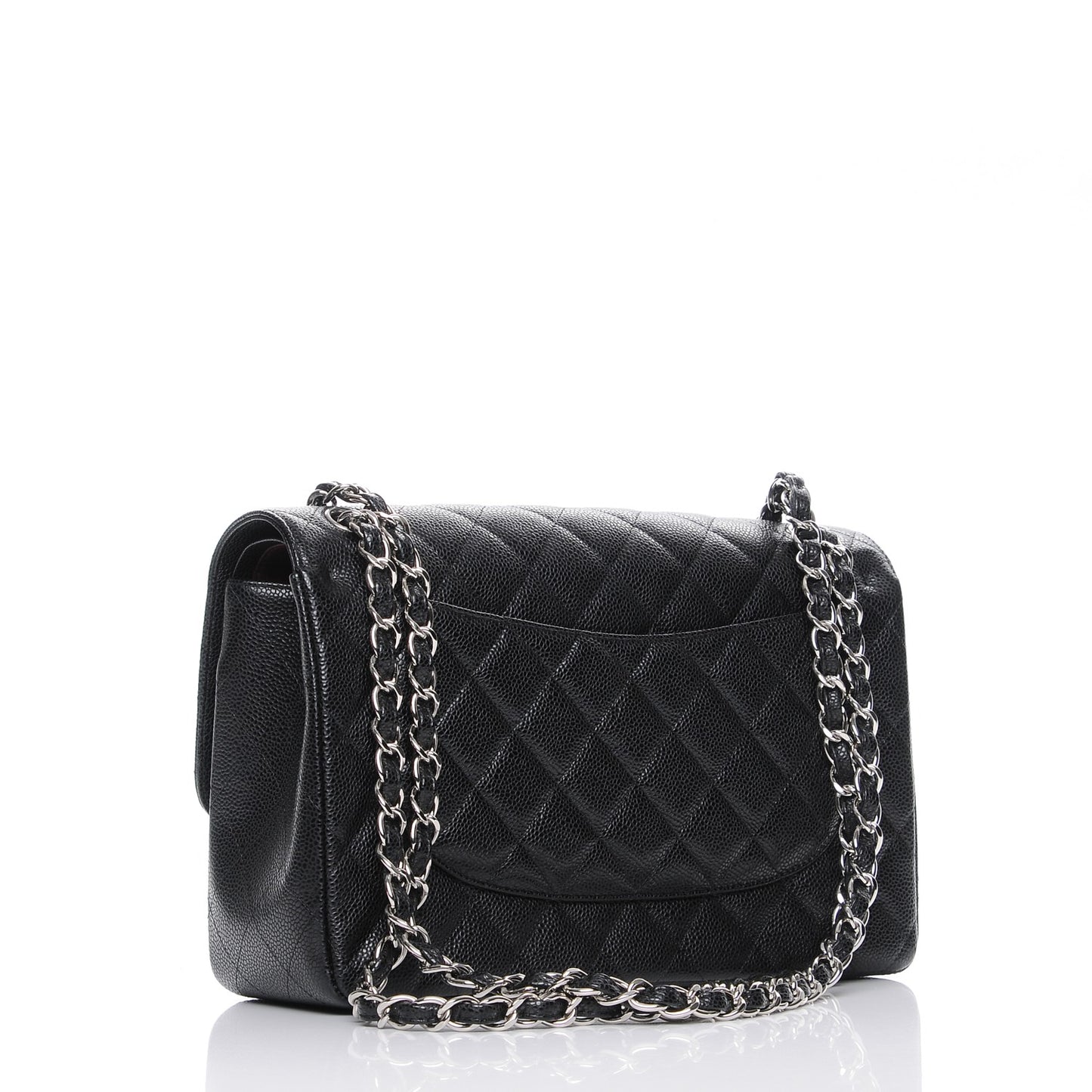 Caviar Quilted Jumbo Double Flap Black