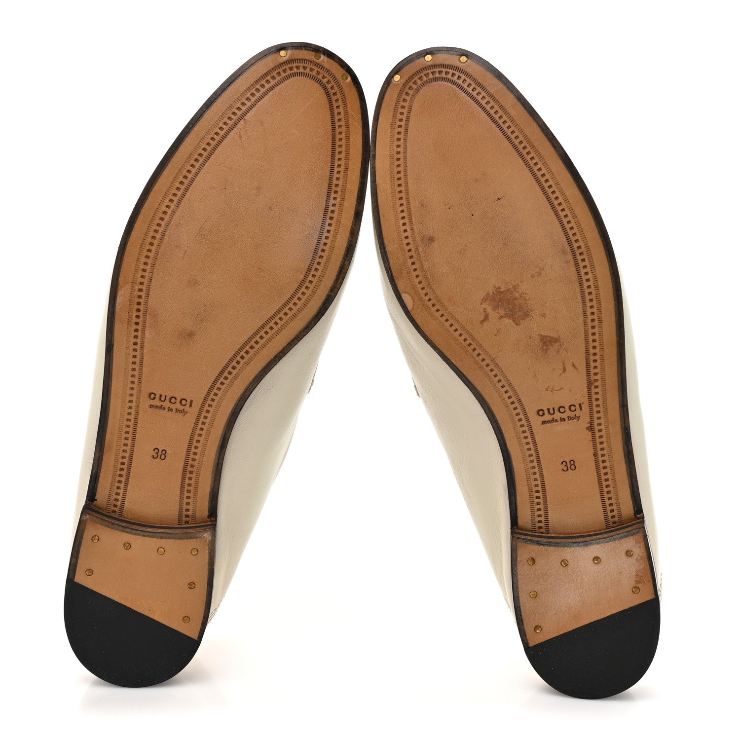 Gucci Lambskin Womens Brixton Horsebit Loafers 38 Mystic White 5 of 9