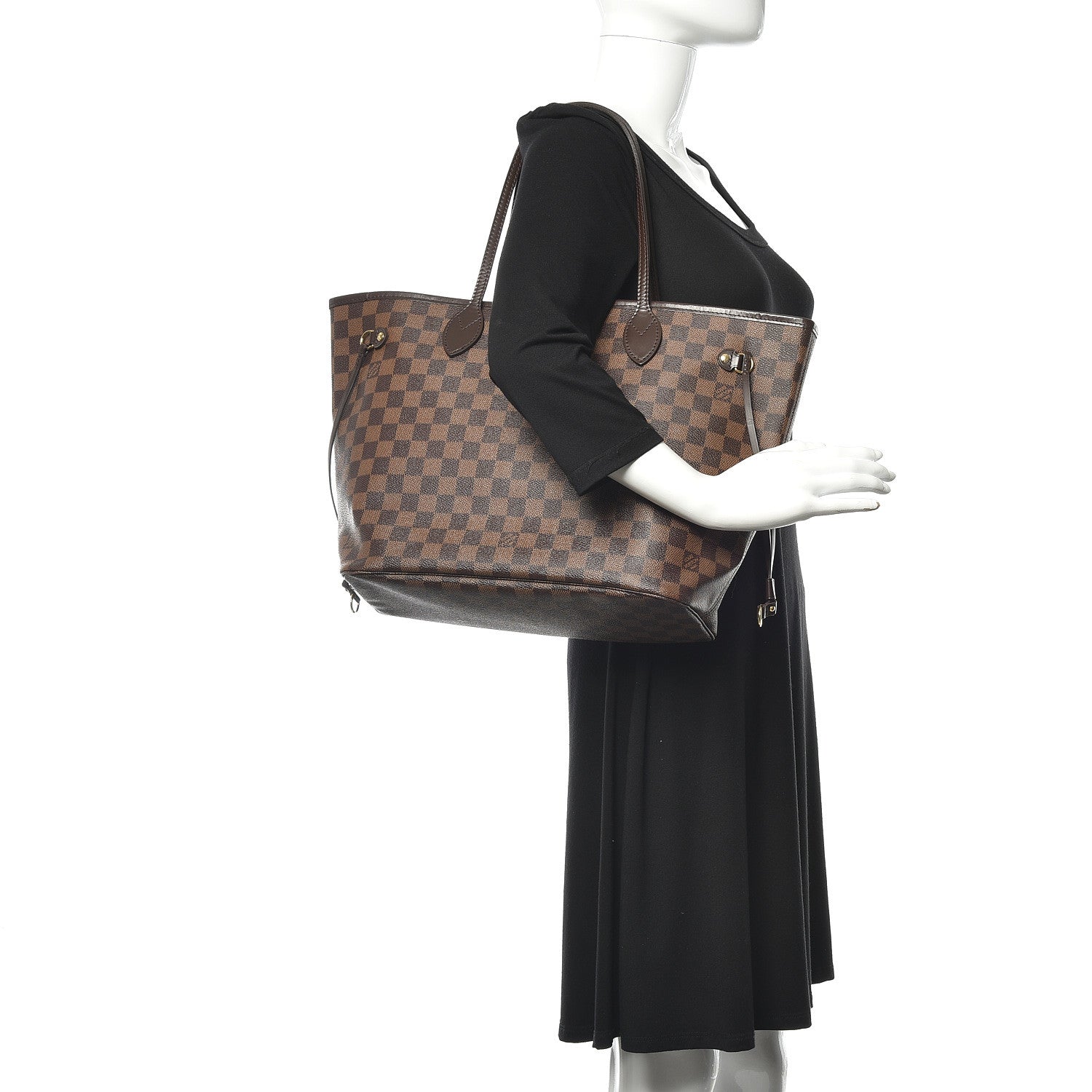 Louis Vuitton Damier Ebene Neo Neverfull MM Rose Ballerine 2 of 11
