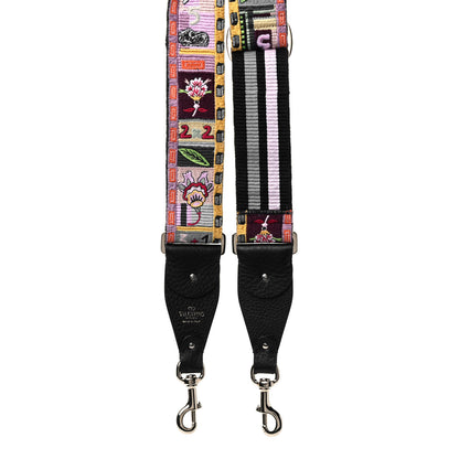 Valentino Garavani Canvas Embroidered Rockstud Guitar Strap Multicolor 5 of 7