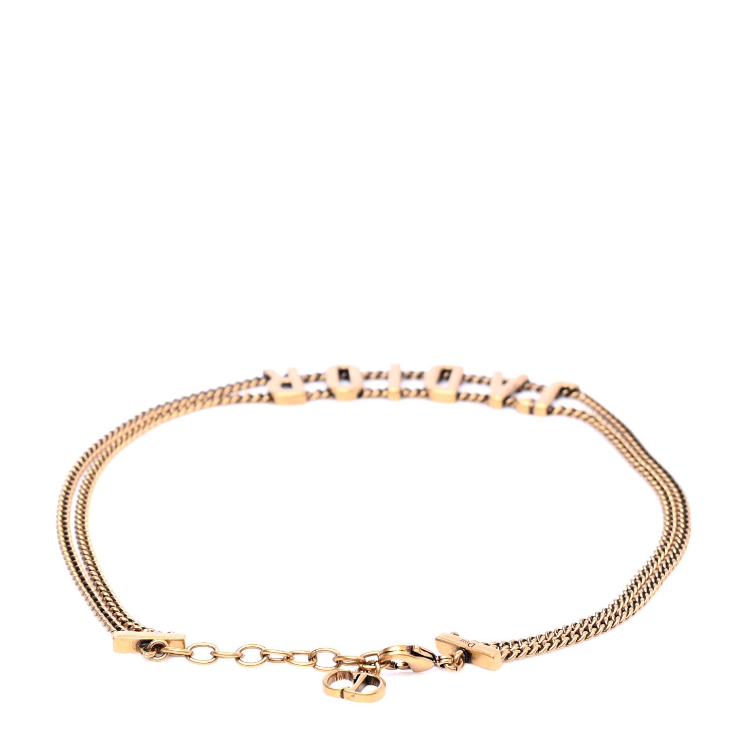 Christian Dior Metal J'Adior Choker Necklace Aged Gold 2 of 4